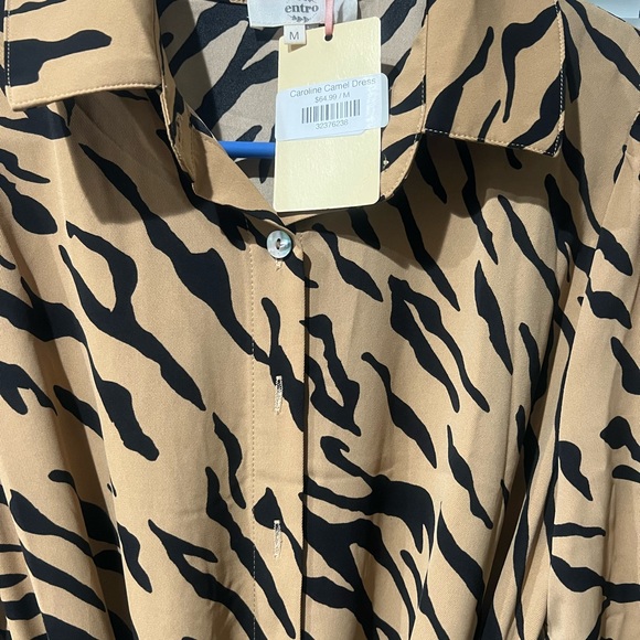 Caroline New Camel Dress with Pockets - Picture 2 of 4